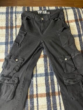 VIP Jeans Women's Black Cargo Jeans